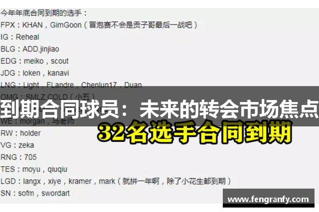 到期合同球员：未来的转会市场焦点
